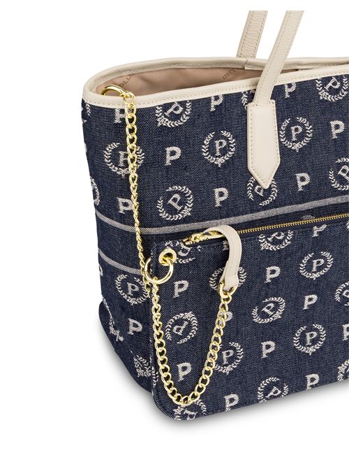 Shopping Bag Heritage Marina In Denim Blu/avorio POLLINI | TE8427PP06Q6G/75A